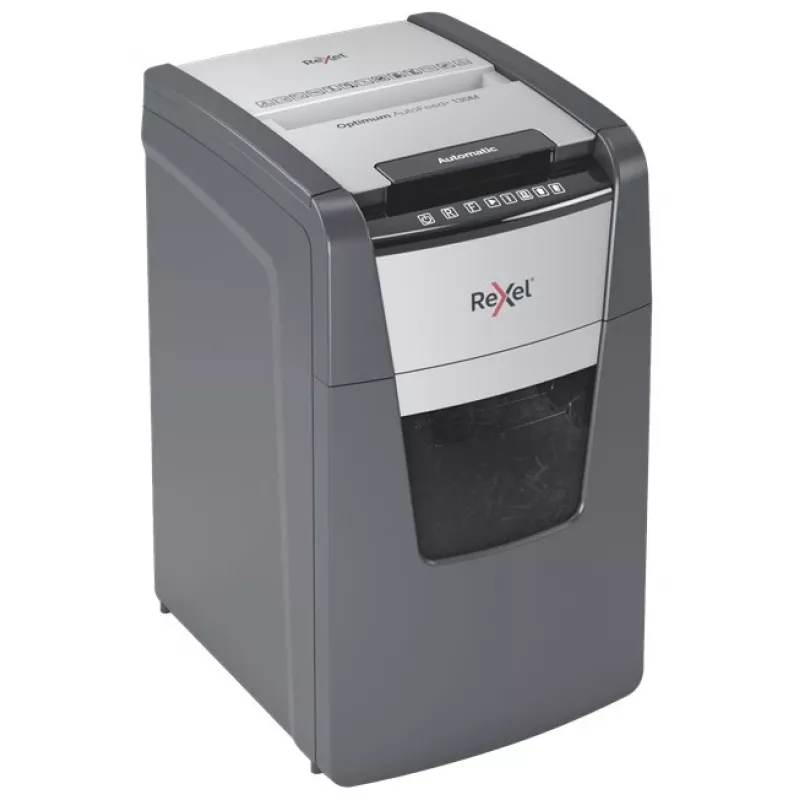 Rexel AutoFeed+ 130M popieriaus smulkintuvas, mikro pjūvis, 55 dB, juoda, pilka