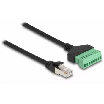 DeLOCK RJ45 kabelis Cat.6 kištukas į gnybtų bloką 30 cm juoda žalia