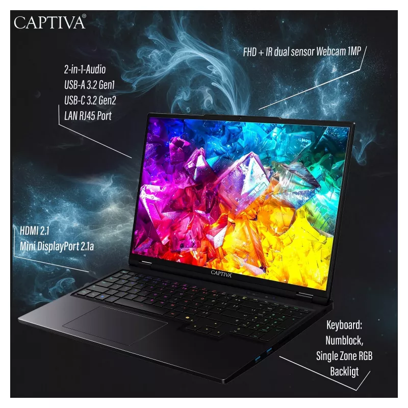 Nešiojamas kompiuteris Captiva Ultimate Gaming R95-062GE 64GB/4TB SSD RTX5090 Win 11