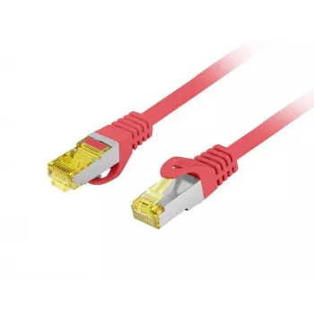 Tinklo kabelis Lanberg PATCHCORD KAT.6A S/FTP LSZH CU 1M Raudonas