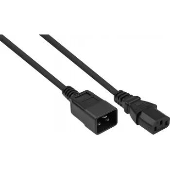kabelmeister ilginimo maitinimo laidas IEC C20 kištukas - IEC C13 lizdas, juodas, 1,00mm², 3m
