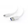 USB duomenų laidas Gembird USB A – USB C 1 m, USB 3.2 Gen 1, baltas