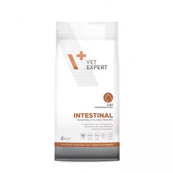 Sausas ėdalas VETEXPERT Veterinary Diet Intestinal katėms, 2 kg – paukštiena, 38% baltymų, 20% riebalų, be glitimo ir sojos