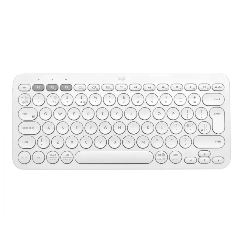 Logitech Multi-Device K380 - belaidė klaviatūra - Bluetooth 3.0 - vokiškas išdėstymas - šviesiai balta