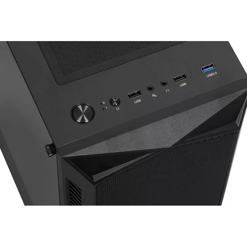 Korpusas IBOX LUPUS 27 Midi Tower ATX, grūdintas stiklas, RGB, 455×200×380 mm, palaiko ATX, GPU iki 32 cm