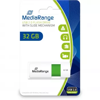 MediaRange MR973 USB atmintukas 32GB USB 2.0 baltas/žalias