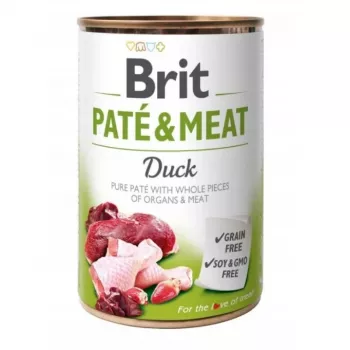 BRIT Pate&Meat Adult Duck - šlapias ėdalas šunims - 400 g