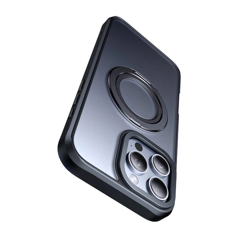 Apsauginis dėklas McDodo PC-4933 su MagSafe ir integruotu stovu, skirtas iPhone 16 Pro Max, juodas