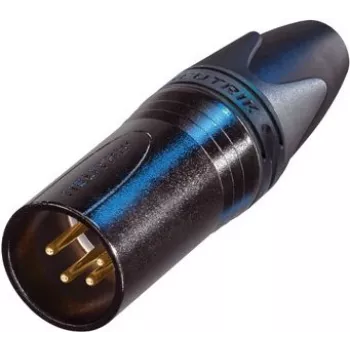 Neutrik XLR kištukas, tiesus, 4 kontaktai, juodas NC4MXX-B 1 vnt.