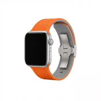 Laikrodžio apyrankė GUAN Premium Plus, skirta Apple Watch 38/40/41/42 mm – Oranžinė/Pilka