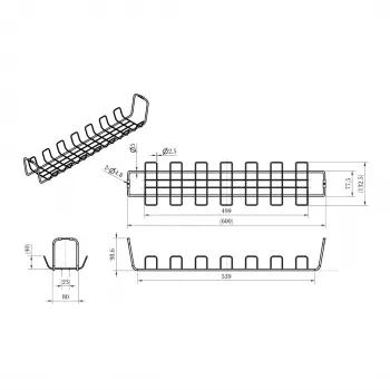 ROTRONIC-SECOMP Roline - Kabel - Organizer - Gitter - unter Tisch montierbar - Schwarz (Packung mit 2)