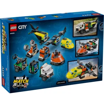 LEGO CITY 60505 Lėktuvas, aptarnavimo sunkvežimis ir oro pagalvės laivas