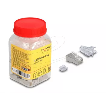 DeLOCK 67177 RJ45 kištukas, sidabriniai kontaktai, permatomas korpusas, 50 vnt.