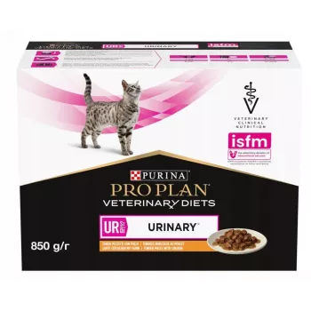 Šlapias kačių ėdalas Purina Pro Plan Veterinary Diets UR St/Ox Vištiena 10 x 85 g, veterinarinis šlapimo takų palaikymas