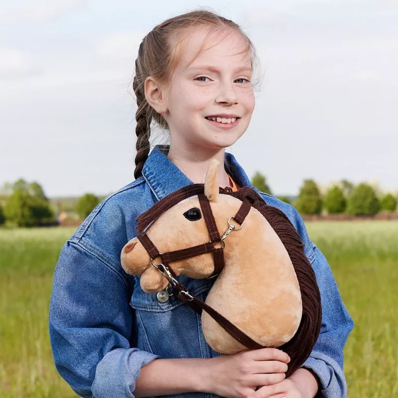 Žaislinis arkliukas ant lazdos HOPPIHORSE Hobby Horse A4 smėlio spalvos