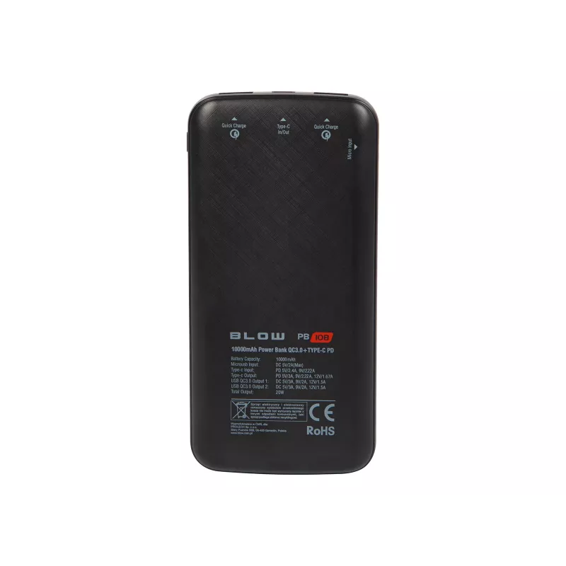BLOW Power Bank PB10B 10000mAh QC 20W nešiojamas įkroviklis