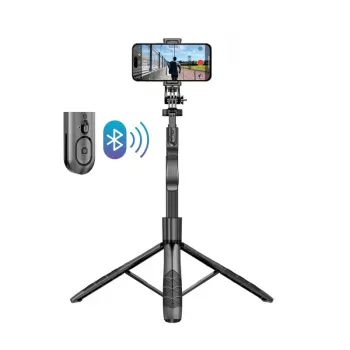 Crong CRGSGU1BLK aliumininis selfie stovas su sulankstomomis kojomis ir telefono laikikliu