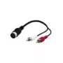 Wentronic Goobay DIN/RCA adapterinis kabelis, 0,2 m - DIN lizdas 180° (5 kontaktų) > 2x RCA kištukas (audio kairė/dešinė) (50004)