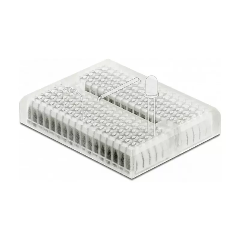 DELOCK 18323 Bandomoji plokštė (breadboard) permatoma plastikinė 36×46×10 mm