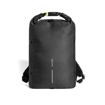 Kuprinė XDDESIGN Urban Lite Black – 21 L (išplečiama iki 27 L), 15,6 colių nešiojamojo kompiuterio skyrius, atspari vandeniui, vežimėlio diržas