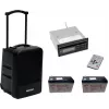Nešiojama belaidė PA sistema Omnitronic MOM-10BT4 su CD grotuvu, USB, SD ir 2 įkraunamomis baterijomis