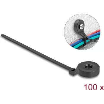 Kabelių raišteliai DELOCK 18915 180×6 mm juodi, nailoniniai, 180 mm ilgio, 6 mm pločio