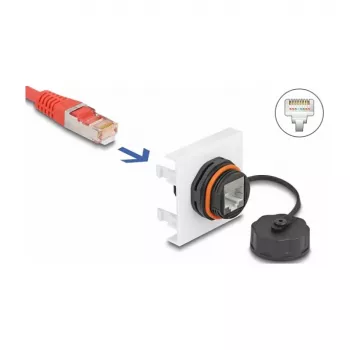 DeLOCK Easy 45 modulis RJ45 Cat.6A 45x45mm 1000 Mbit/s juodas