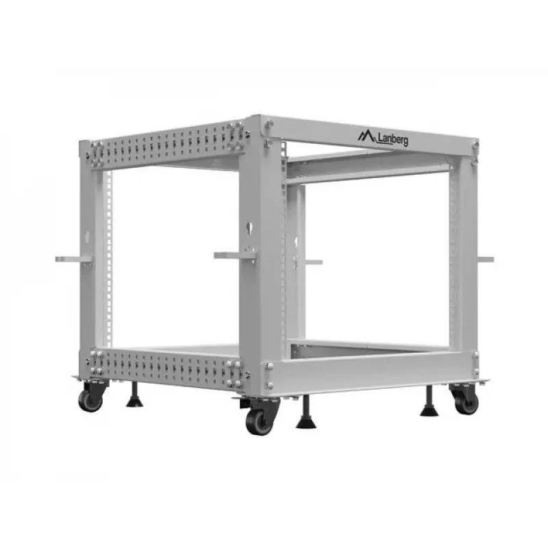 Atviras stovas 19 inch 9U 600x600-1100 reguliuojamas pilkas