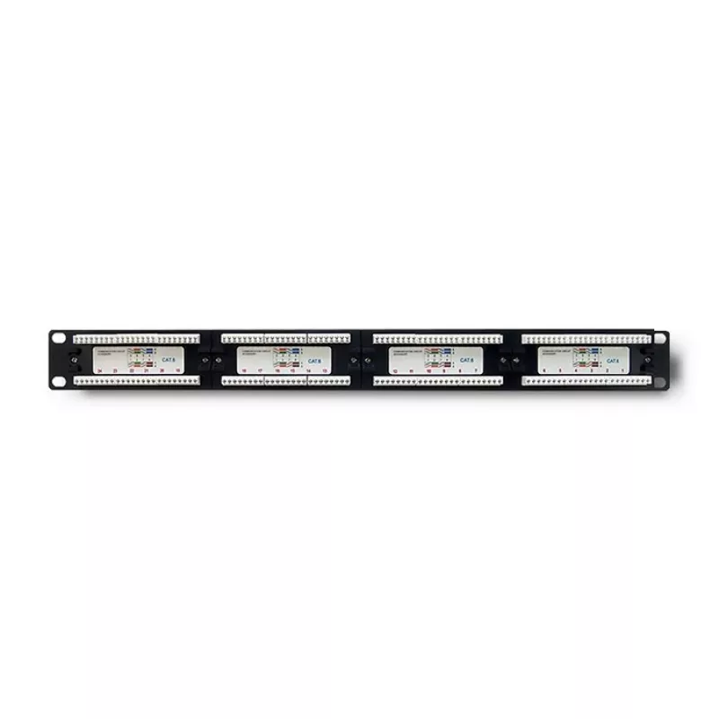Patch panel RACK 24 prievadų, kat.6 UTP