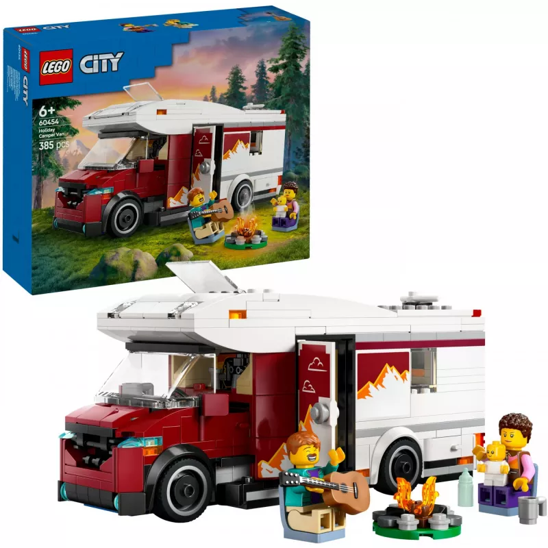 Konstruktorius LEGO City Nuotykių Kempingvagonas 60454, 385 dalių, aukštis 80 mm, nuo 6 metų