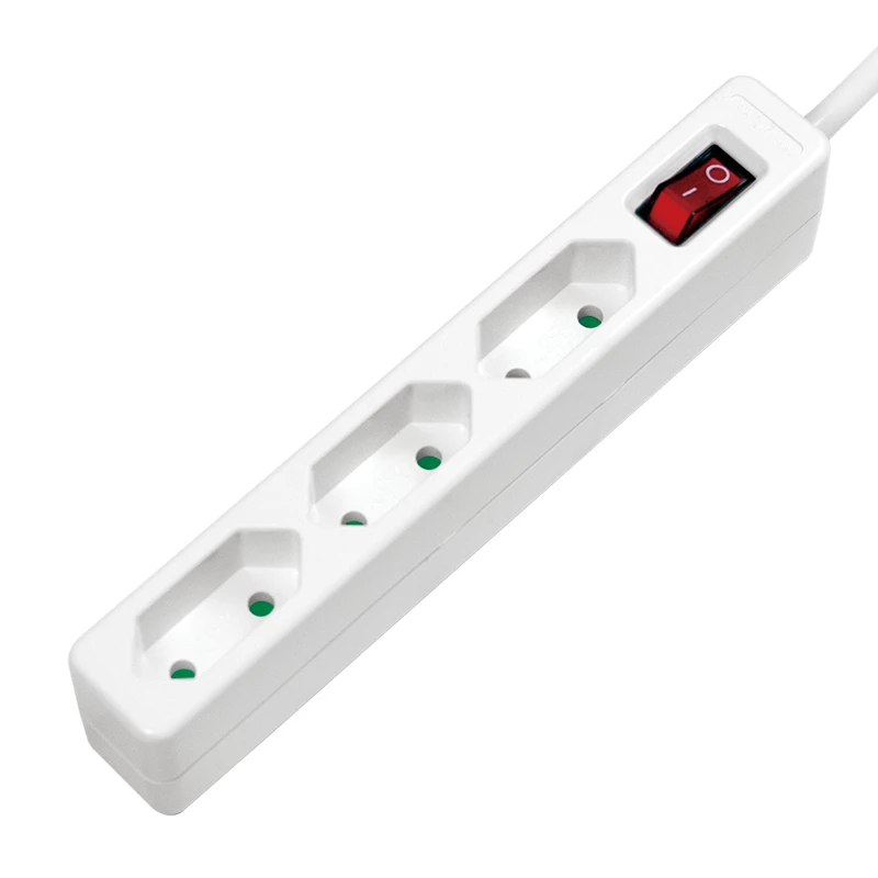 Prailginimo laidas LogiLink LPS230 1,5 m 3 AC lizdai Baltas