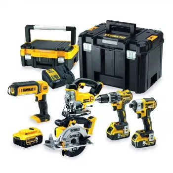 DEWALT. KOMBINUOTAS RINKINYS 18V DCK551P3T (DCD796+DCF887+DCS39+DCS331+DCL050) 3x5.0Ah TSTAK