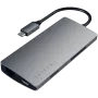 Satechi Aliuminio Adapteris V2 USB-C (USB-C, 3x USB-A, 4K HDMI, SD/microSD kortelių skaitytuvas, Ethernet) (starlight grey)
