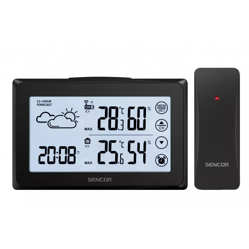 Oro stotis SENCOR SWS 2850 — vidaus/lauko temperatūra ir drėgmė, 1 belaidis jutiklis, 433,92 MHz, max/min atmintis