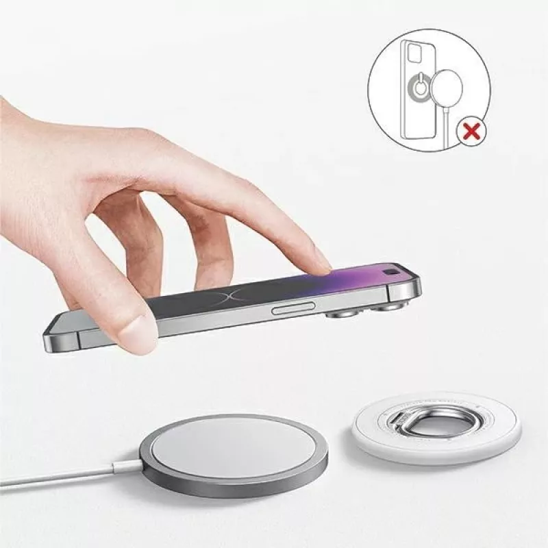 SODI dvipusis magnetinis žiedo stovas BM-350 Baltas suderinamas su MagSafe