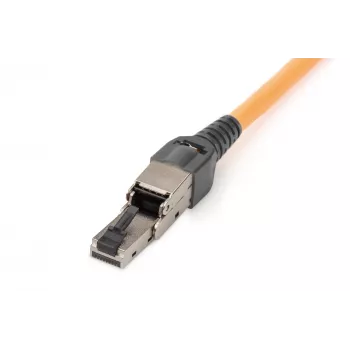 Digitus CAT 6A lauko lizdo kištukas lenkiamas STP su dulkių dangteliu RJ45 moteriškas sidabrinis