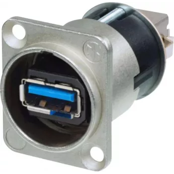 Neutrik NAUSB3-B reversibilis USB 3.0 praėjimo lizdas, montuojamas į skydelį