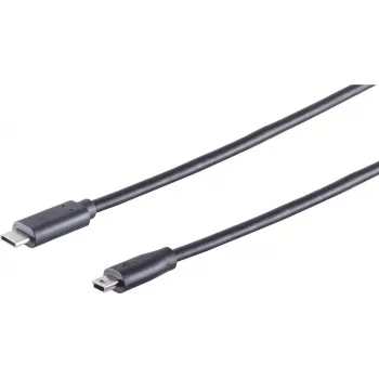 USB laidas S/CONN 77144-3.0 USB 2.0 2m USB C Mini-USB A juodas
