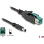DeLOCK PoweredUSB kabelis vyriškas 12 V į DC 5.5 x 2.5 mm vyrišką 1 m