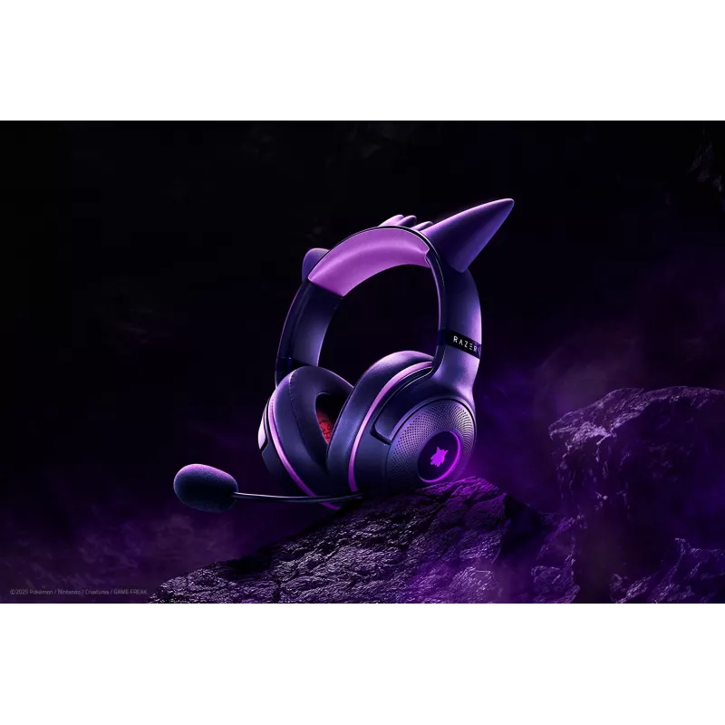 Razer Kraken Kitty V2 - Pokemon Gengar Ed. ausinės Laidinės ausinės Galvos juosta Žaidimų USB Type-A Rožinė