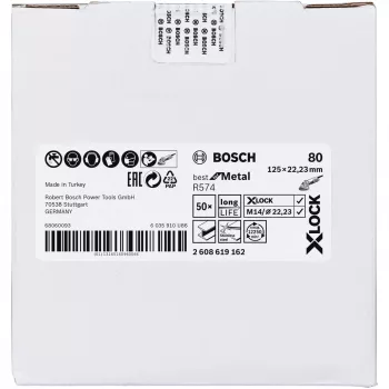 Šlifavimo diskas Bosch X-LOCK R574 Best for Metal 125 mm K 80