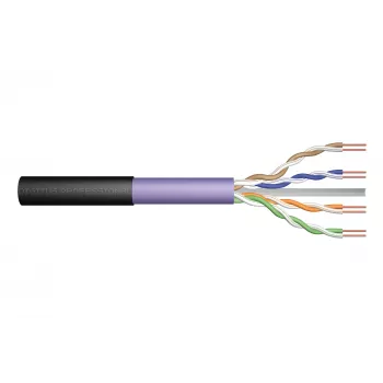 DIGITUS Professional Installation Cable - 500 m - UTP - CAT 6 - Halogen-Free, lauko, tvirtas - Juoda