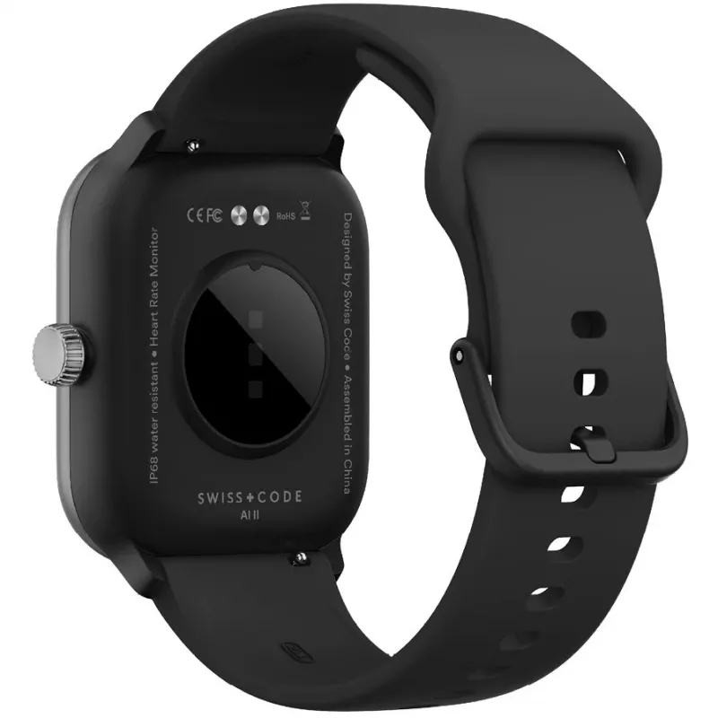 Beafon SmartWatch 201 (201_EU001BS) išmanusis laikrodis, kvadrato formos, juoda-sidabro spalvos
