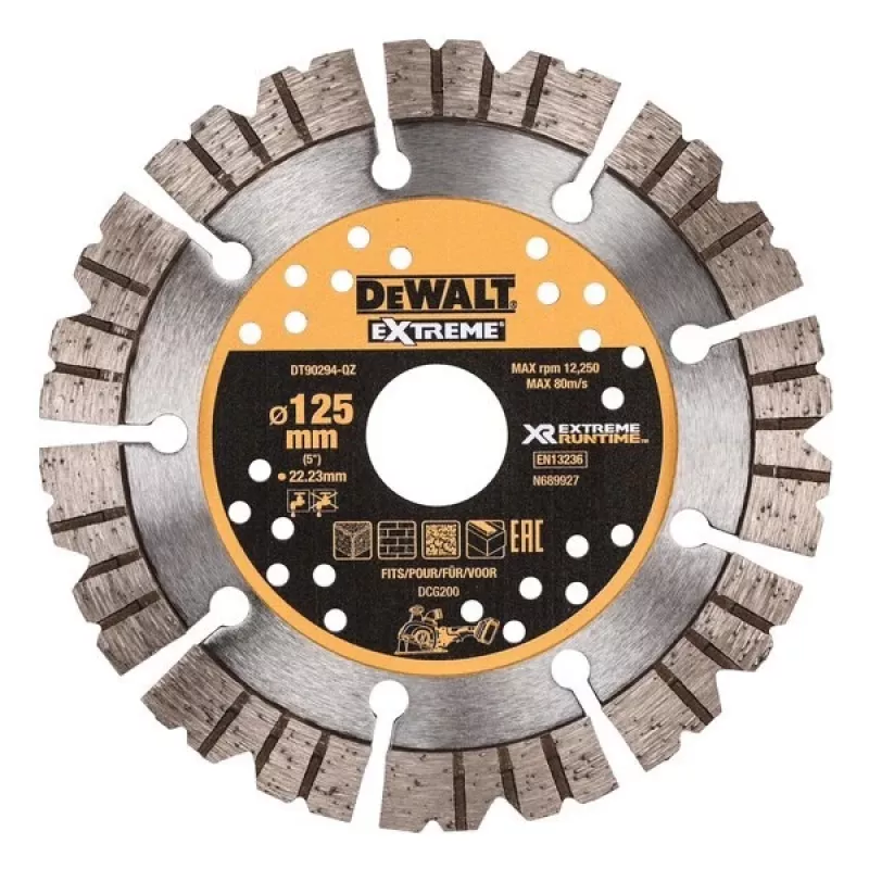 Šlifavimo diskas DeWalt 125 x 22 mm Extreme Runtime deimantinis akmeniui, įdubusiu centru