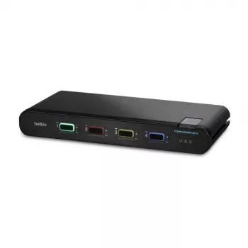 Belkin 4P Sngl Head DP/HDMI į DP/HDMI vaizdo saugus stalinis KVM jungiklis PP4.0 (F1DN104KVM-UN-4)