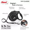 Flexi New Classic L šuns pavadėlis su automatiniu susivyniojimu, juosta, 5 m, iki 50 kg, juodas