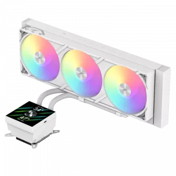Gamemax GLACIER 360 LCD WH – 360 mm skysčio aušintuvas procesoriui, baltas