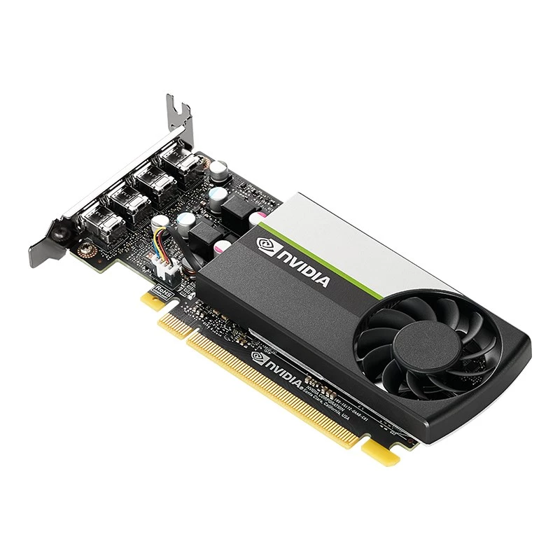 PNY NVIDIA T1000 4GB GDDR6 žemo profilio vaizdo plokštė, 4x Mini DisplayPort (VCNT1000-SB)