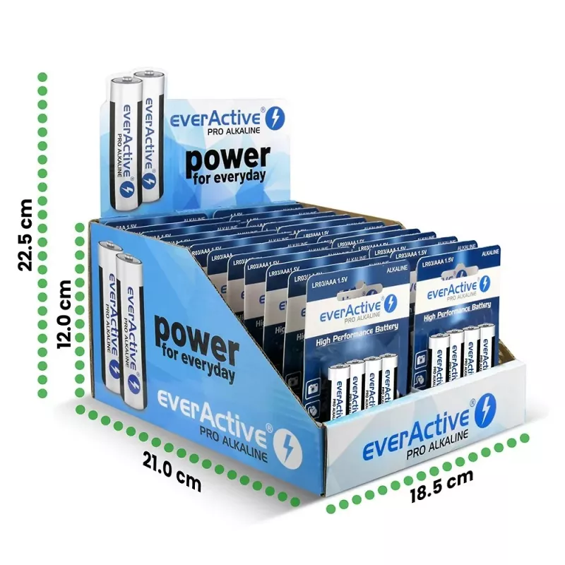 Šarminės baterijos everActive AAA LR034BLPADIS – pakuotė 96 vnt.