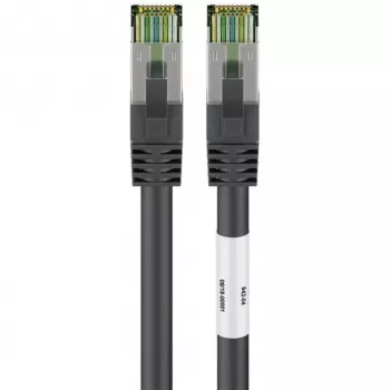 Goobay CAT 8.1 Patch Laidas, S/FTP (PiMF), Juodas, 2 m - LSZH Halogen-Free, Varis AWG 24 (66722)
